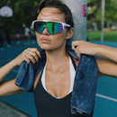 Óculos de Sol Intense Esportivo Branco | Proteção UV 400