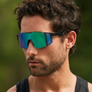 Óculos de Sol Velocity Esportivo Preto e Verde | Proteção UV 400